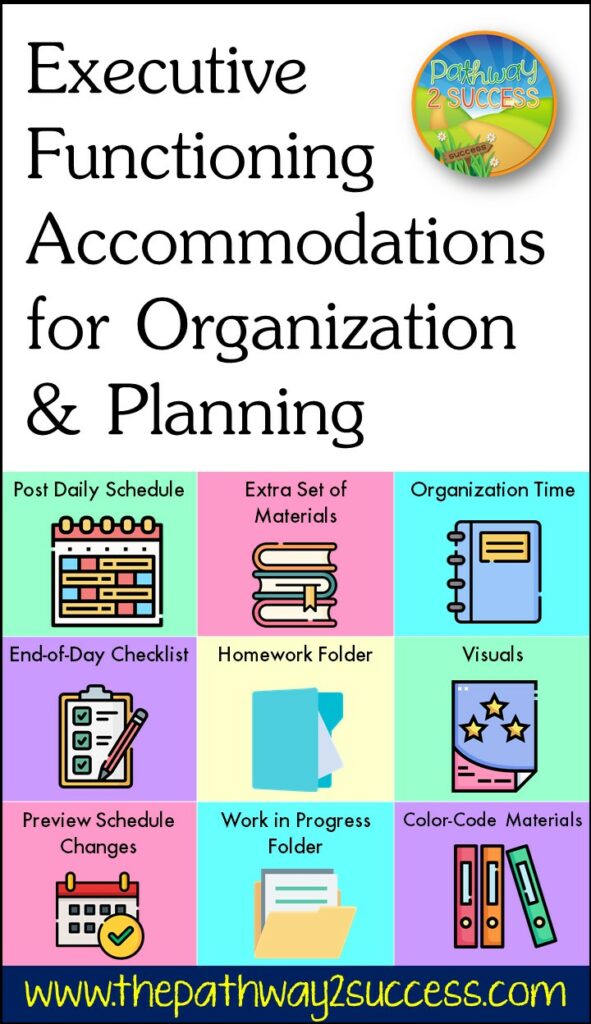 Pin this to share this Executive functioning accommodations article