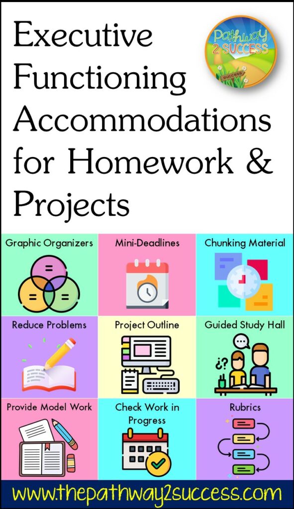 Executive Functioning Accommodations for Homework, Assignments, and Projects