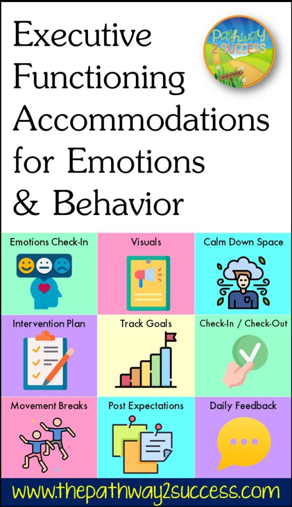 Executive Functioning Accommodations for Emotions and Behavior