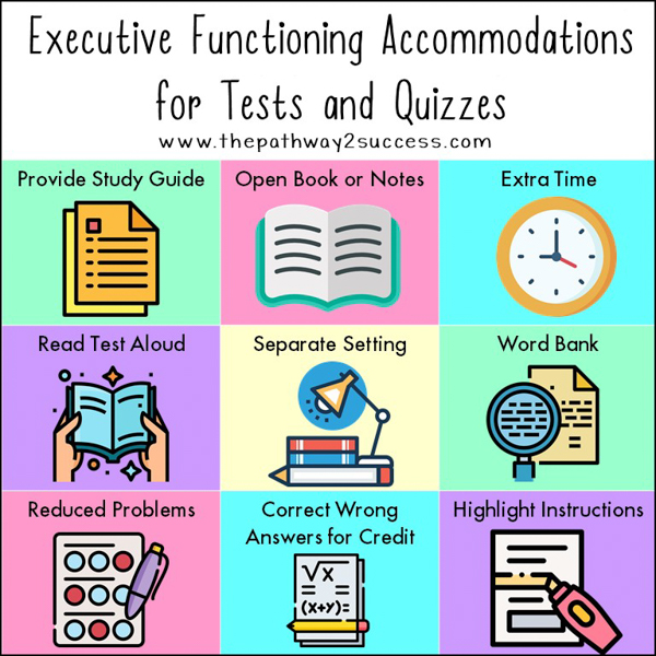 Executive Functioning Accommodations for Tests and Quizzes