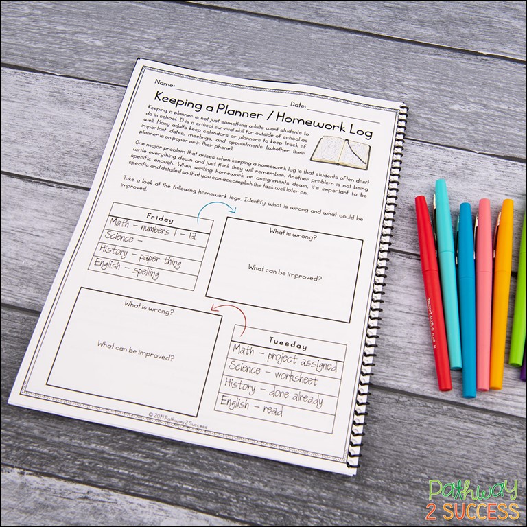 Executive functioning workbook