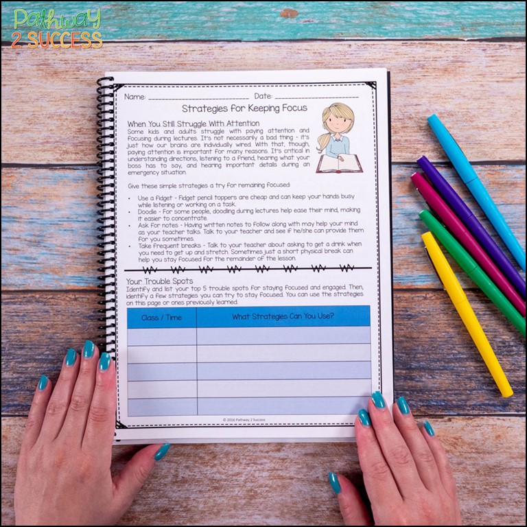 Executive functioning workbook
