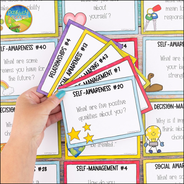 SEL task cards to use during morning meeting time in the classroom.