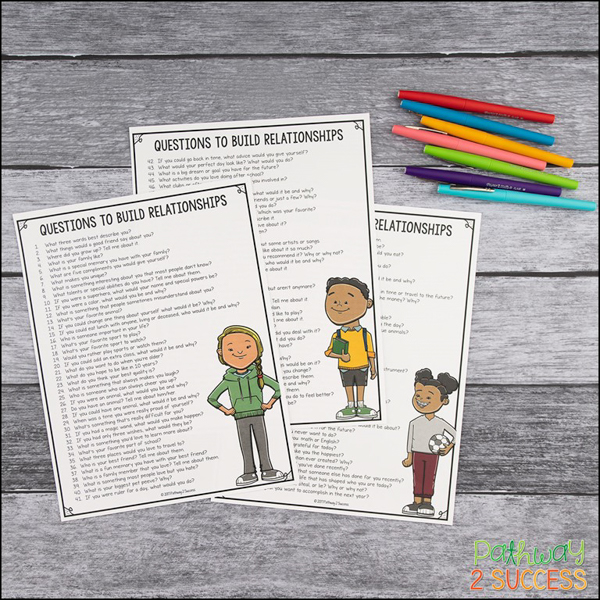 Relationship-building questions to use during morning meeting time.