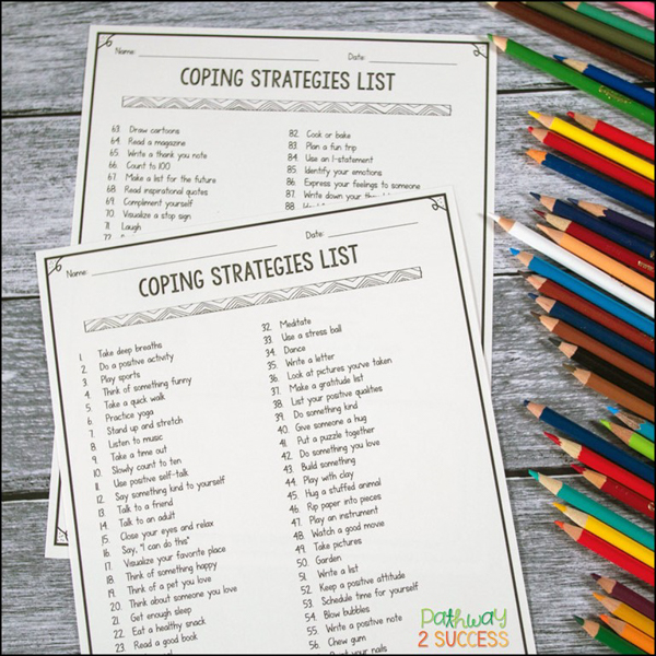 Coping strategies activities for morning meeting.