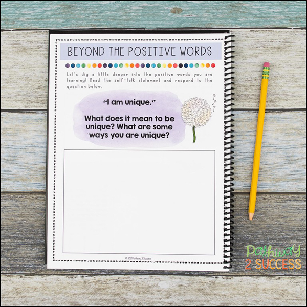 Have students use positive affirmations to delve deeper and think about the statements.