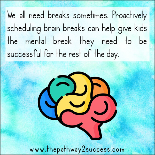 Providing extra breaks during the day, especially between challenging tasks, can help serve as a proactive strategy for managing tough emotions. 