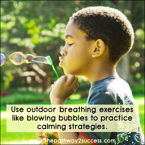Use bubbles to teach and practice mindful breathing in the great outdoors.