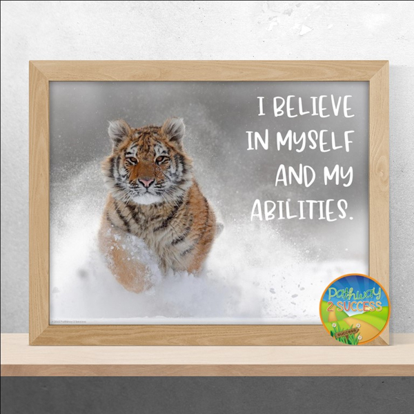 Nature photos with positive affirmations to build confidence.