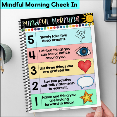 free mindful morning check-in activity to help manage tough emotions