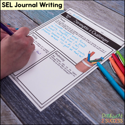 Free social-emotional learning journal prompts for a week