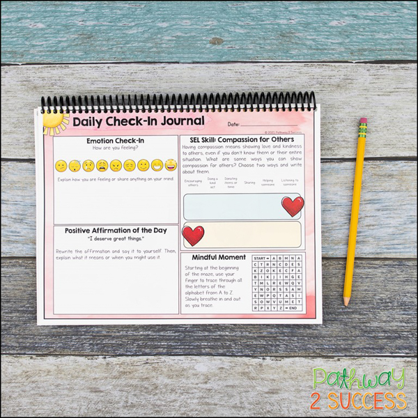 daily SEL check-in journal