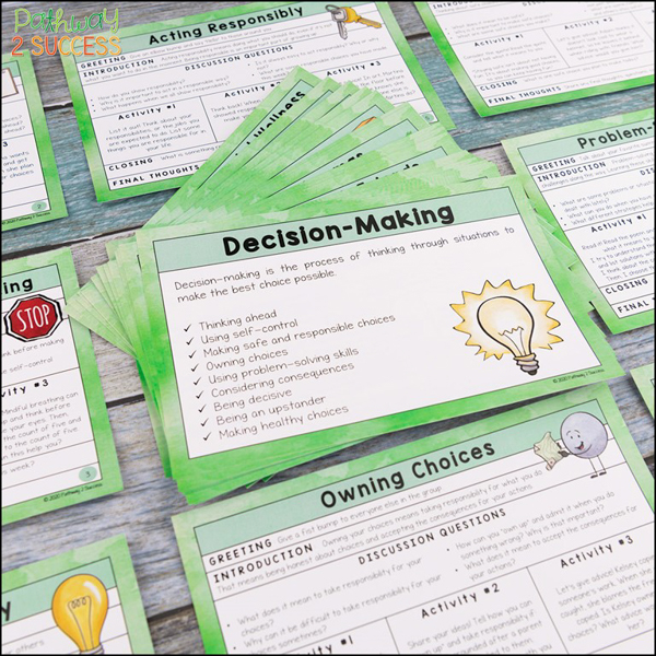 Morning meeting cards for social emotional learning