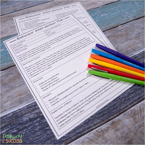 Behavior intervention plans for working through challenging behaviors