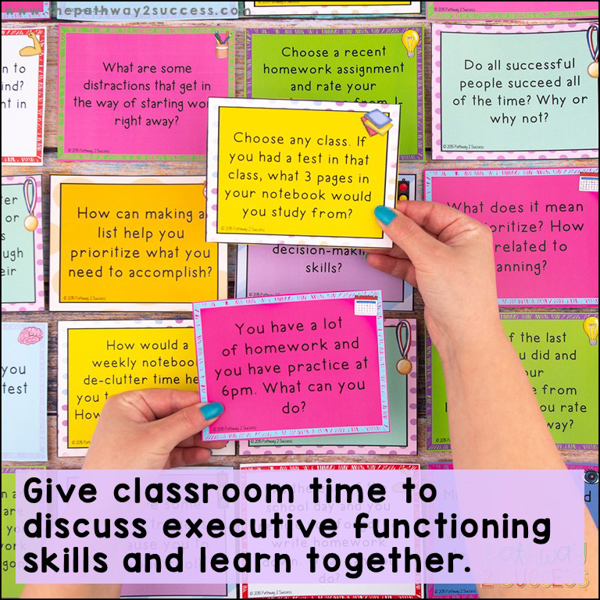 Executive functioning skills task cards