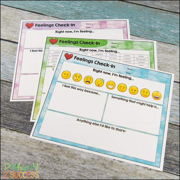 free emotions check-in worksheets