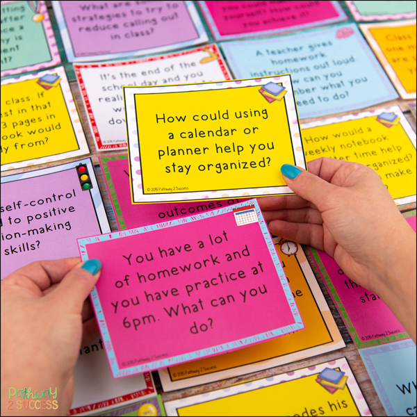 Executive functioning task cards for discussion