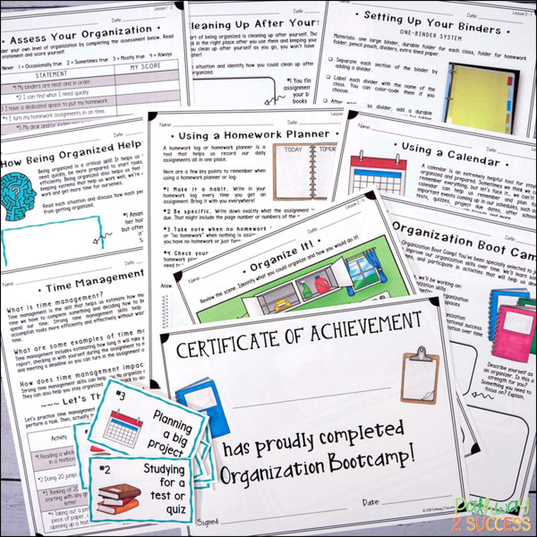 Teach organization skills explicitly to kids and teens with an organization boot camp.
