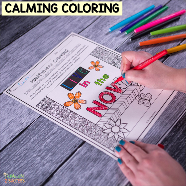 Calm coloring activity
