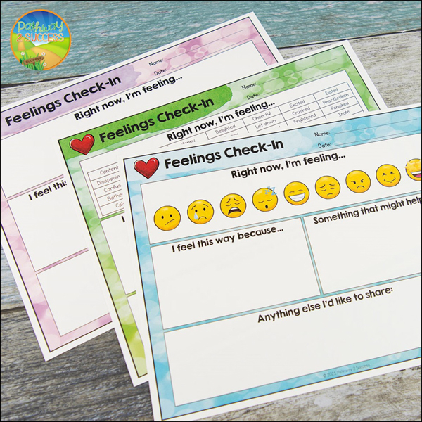 Feelings check-in worksheets