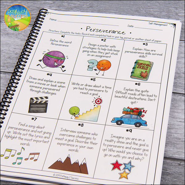 Social-emotional learning choice boards