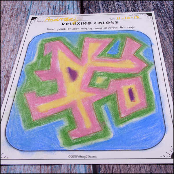 Calming colors art activity