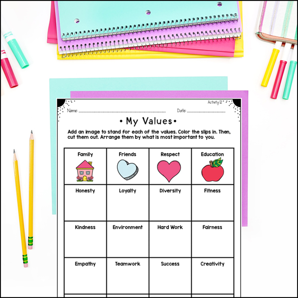 art activity for understanding values