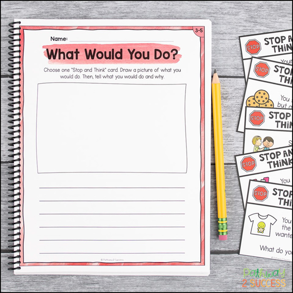 Use journal prompts to work on self-control skills with learners