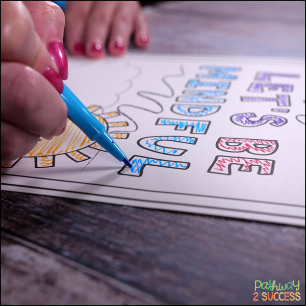 use coloring for building self-control
