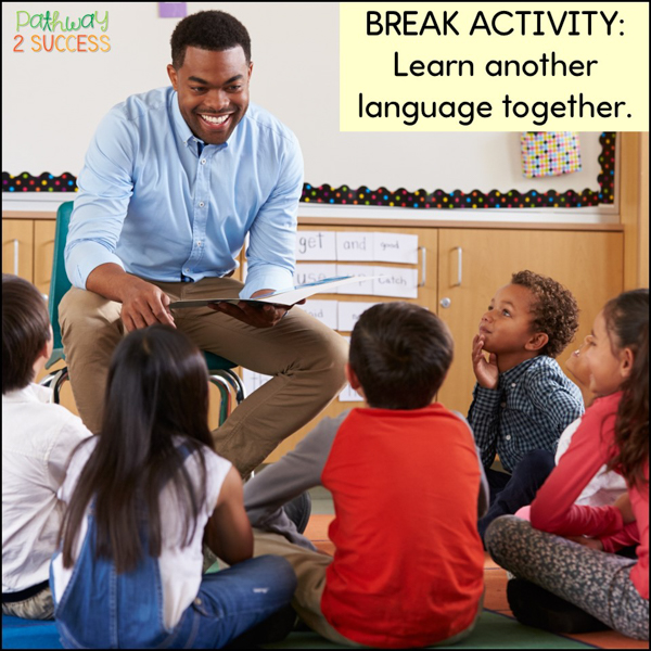 practice another language during class breaks