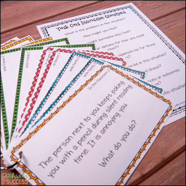 Problem-solving scenarios for self-control practice