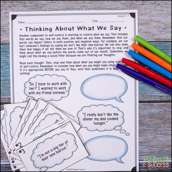 Think it - say it activity