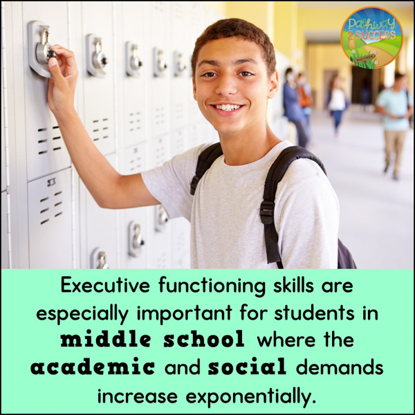 Executive functioning skills are especially important for students in middle school where the academic and social demands increase exponentially.