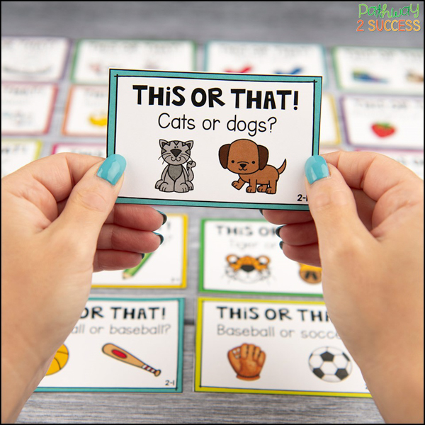 Play games (like this or that) with kids to build social-emotional skills.