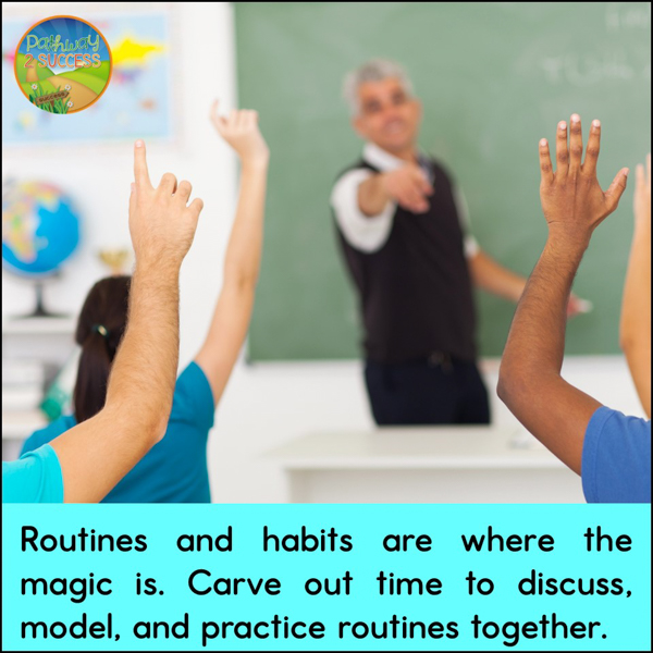 Carve out time to discuss, model, and practice classroom routines with middle school students.