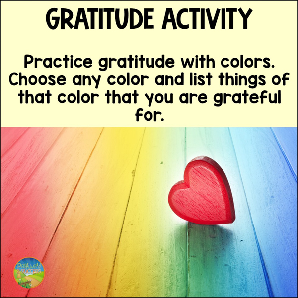 Gratitude activity: Practice gratitude with different colors.
