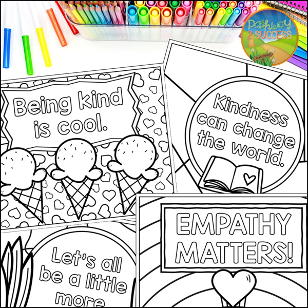 Color kindness pages to strengthen relationships in the classroom