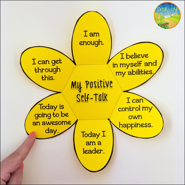 positive self-talk flower craft for spring