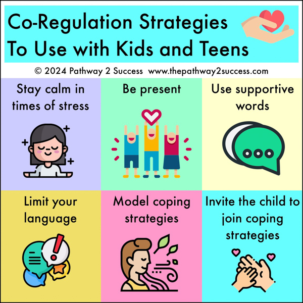 co-regulation strategies to use with kids and teens (visual)