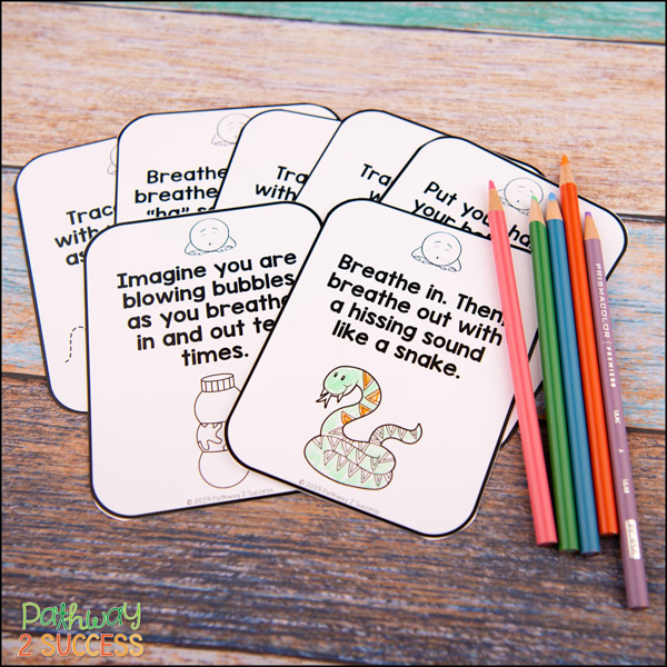 Mindful breathing cards for kids and teens
