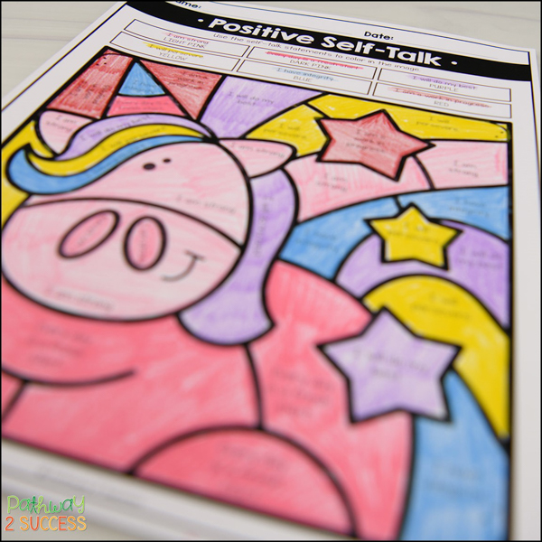 Free coloring worksheets with positive affirmations for kids and teens