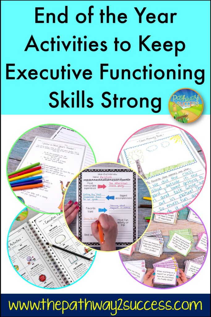 End of the year activities to keep executive functioning skills strong for kids and teens in the classroom