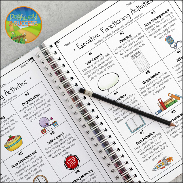 executive functioning choice board activities for the end of the year