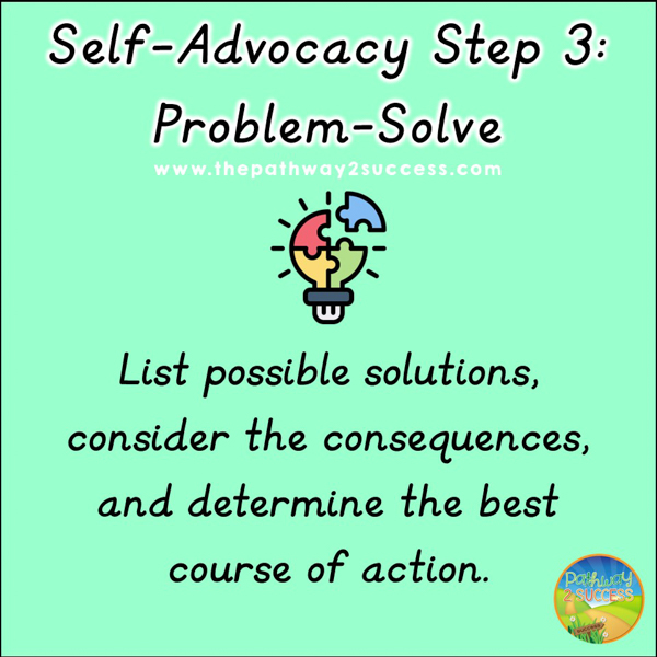 Self-advocacy step 3: Problem-solve