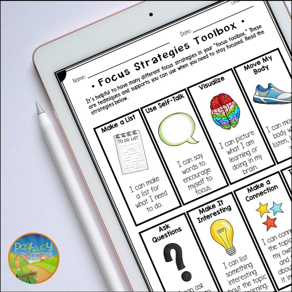 Create a focus strategies toolbox for success with attention lessons