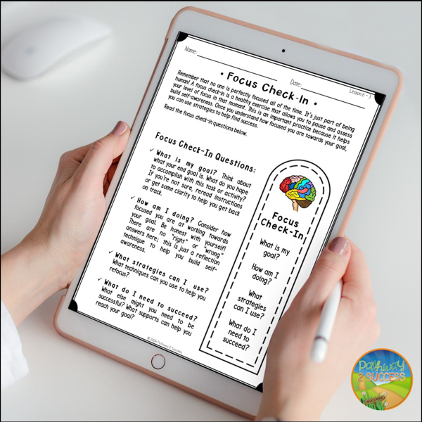 A focus check-in helps learners take responsibility for their own focus and learning