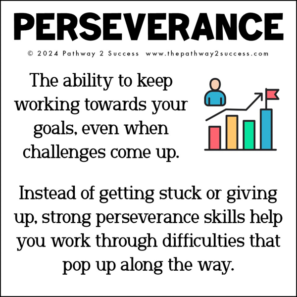 Perseverance: the ability to keep working towards your goals