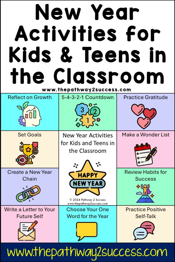 New Year activities for kids and teens in the classroom