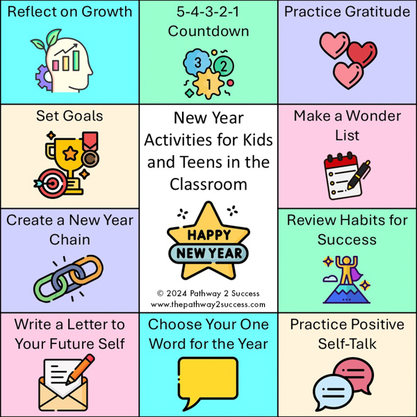 New Year's Activities for Kids and Teens in the Classroom