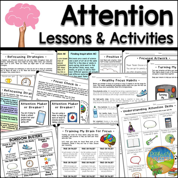 Attention skills lessons and activities for kids and young adults